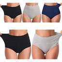 UMMISS Soft Cotton Solid Color Cotton Underwear Brief for Women, 5 Pack Plus Size Ultra Comfort Tummy Control No Muffin Top Underpants for Female in Size 10/3XL