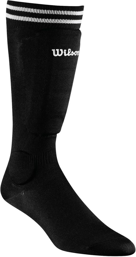 Wilson Soccer Sock Shin Guards -  Peewee Size (Black)