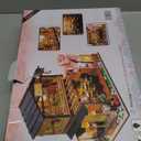 SYW DIY Miniature Dollhouse Kit with Furniture and LED Light，Japanese Sushi Shop Wooden Dollhouse, 1:24 Scale Creative Doll House Toys for Teen