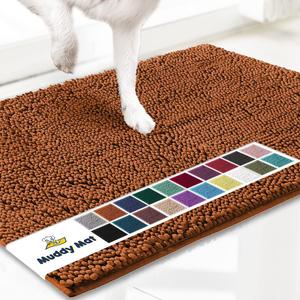 Muddy Mat Shown on TV  Super Absorbent Microfiber Dog Door Mat for Muddy Paws, Non-Slip Washable Pet Rug, Quick Dry Chenille Entryway Carpet, Machine Washable Indoor Outdoor mat, Orange 30"x19"
