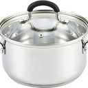 Cook N Home Stainless Steel Stock Pot with Lid 3 Quart, Cooking Sauce Pot Casserole Pan Saucier, Induction Compatible, Dishwasher Safe With Stay-Cool Handles, Silver