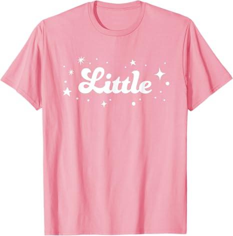 LITTLE Big Matching Cute Aesthetic Sorority Reveal Outfits T-Shirt (Pink,Small)