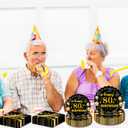 96Pcs 80th Birthday Party Tableware Set,Back in 1965 Birthday Party Decorations Supplies, Disposable Black and Gold 80th Birthdays Paper Plates Napkins Forks Favors for Men Women, Serve 24