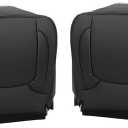 Black Leather Driver & Passenger Side Bottom Replacement Seat Cover Compatible with Dodge Ram 1500 2500 3500 Laramie 2002 2003 2004 2005