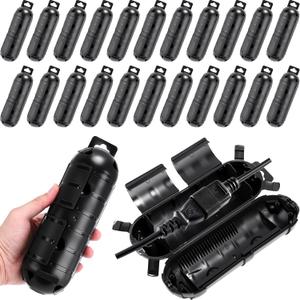 24 Pcs Waterproof Outdoor Extension Cord Cover, Weatherproof Power Protector Set Socket Protection Box Special for Christmas Decoration Garden Lights Outdoor Equipment(Black)