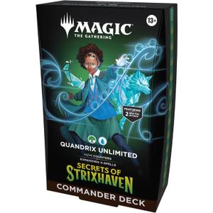 Magic: The Gathering Secrets of Strixhaven Commander Deck - Quandrix Unlimited (100-Card Deck, Deck Box + Accessories)