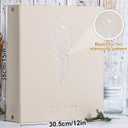 Lanpn Photo Album Scrapbook 11x14, Linen Hard Cover Archival Acid Free Top Load Pocket Photo Book with Sleeves that Holds 100 Vertical Only 11 x 14 Picture (Beige)