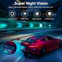 Dash Cam Front and Rear - 2K+1080P Dual Dash Cam for Cars Wi-Fi|App Control Dash Camera 1.5IPS Car Camera 170 Wide Angle|Night Vision|24HParking Mode|Free 64GB Card