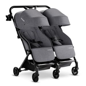 Mompush Lithe Double Stroller, Lightweight Side by Side, Infant & Toddler, Khaki