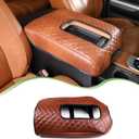 Car Center Console Armrest Cover Pad Fit for Toyota Tundra 2007-2021 Waterproof Leather Seat Armrest Box Cushion Pad Protector (Brown)