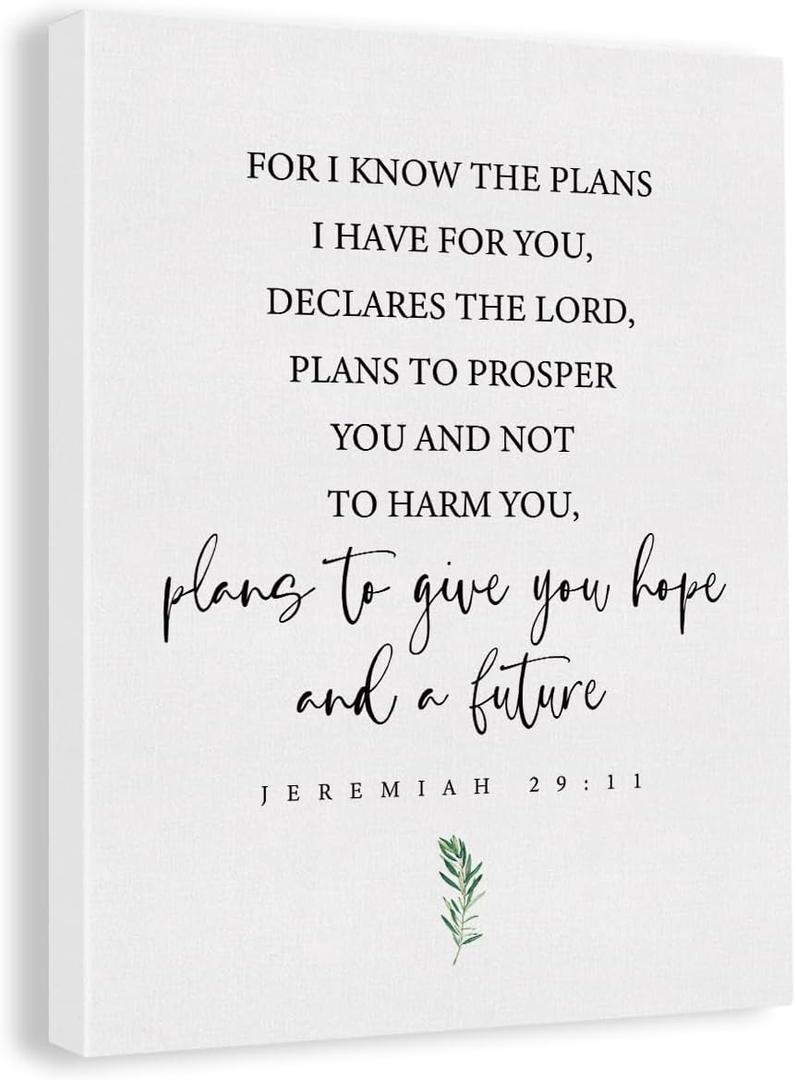 3 x GUDIAO Inspirational Christian Wall Decor,Bible Verse Wall Art Canvas Print Jeremiah 29:11 Motivation Farmhouse Decor Religious Canvas for Living Room Bedroom Bathroom Home