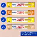INABA Churu Cat Treats, Grain-Free, Lickable, Squeezable Creamy Pure Cat Treat/Topper with Vitamin E & Taurine, 0.5 Ounces Each Tube, 20 Tubes, Chicken & Beef Variety Box (EXP 03/11/26)