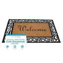 BIRDROCK HOME - Classic Welcome Brush Coir Doormat - Vinyl Backed, Waterproof, Dirt Trapper, Heavy Duty - Indoor/Outdoor Entry, Porch, Garage, Scroll Border, Mud Catching, House Mats - Elegant Design 2'x3x'