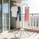 Rotatable and Foldable Clothes Drying Rack 59 Inch Laundry Drying Tree with 27 Hanging Holes, Space-Saving 4-Legged Free Standing Hanger Stand for Indoor, Balcony and Laundry Room