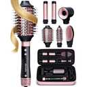 ELLA BELLA® 6 in 1 Professional Hot Air Styler • Powerful Hair Dryer & Straightener Set • Styling Without Heat Damage • Fast Drying Curling Volumizing Straightening • Includes Protective Travel Case