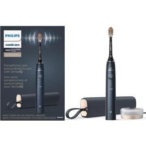 Philips Sonicare DiamondClean 9900 Prestige Electric Toothbrush - with SenseIQ Technology and Advanced AI App, 5 Brushing Modes, 3 Intensity Levels, Charging Travel Case, Midnight Blue, Model HX9990/12