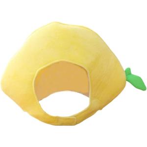 Lemon Shape Hat Plush Fruit Cap Carnival Cosplay Costume Cover Headdress Headwear for Valentines Day Festival Party Supplies
