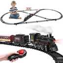 Train Set for Kids,Remote Control Locomotive Engine Under Christmas Tree,Electric Model Train W/Carriages and Long Tracks,Train Toy Gift for Boys Girls Age 4-12