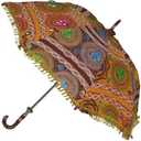 Indian Handmade Designer Cotton Fashion Multi Colored Umbrella Embroidery Boho Umbrellas Parasol 10 Pcs Lot, 25 Inches