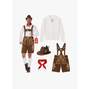 Morph Lederhosen Men Costume, Oktoberfest Costumes Mens, German Festival Costume, Halloween Costumes for Men (XL)