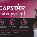 Capstar (nitenpyram) for Cats, Fast-Acting Oral Flea Treatment for Cats 2-25 lbs, Vet-Recommended Flea Medication Tablets Start Killing Fleas in 30 Minutes, 12 Doses, Best By: 02/2027