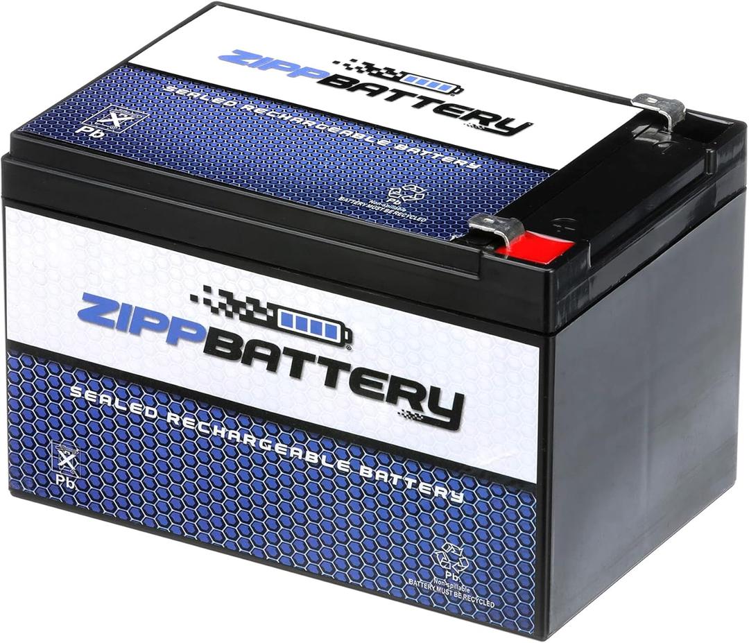 ZIPPBATTERY 12V 12Ah SLA Battery  F2 Spade Terminal Power for Alarms, Emergency Lights, Scooters, Mobility Devices, Toys & Solar Units  Deep Cycle Design  Sealed Lead Acid Rechargeable Backup