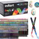 240 Colors Acrylic Paint Markers Brush Tip, Automatic Ink Control Acrylic Paint Pens Waterproof Acrylic Markers Set for Holiday Decorations, Stone, Wood, Glass, DIY & Art Supplies