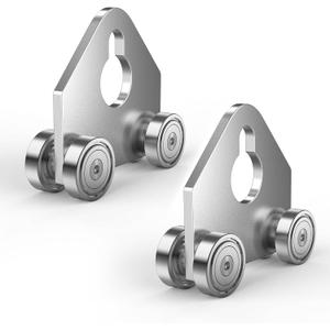 4 Wheel Trolley Assembly Roller Trolley - Use with 1-5/8" Wide and All 1-5/8" or Taller Strut Channel (Silver-2 Pack)