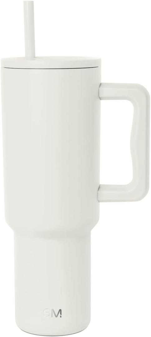 Simple Modern 40 oz Trek Tumbler with Handle and Straw Lid | Cup Holder Friendly Insulated Stainless Steel Travel Mug 