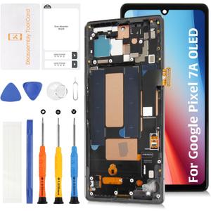 OLED for Google Pixel 7A 6.0" Display Screen +Frame LCD Screen Replacement Display Touch Digitizer Assembly G0DZQ GWKK3 GHL1XFingerprint Transfer Required