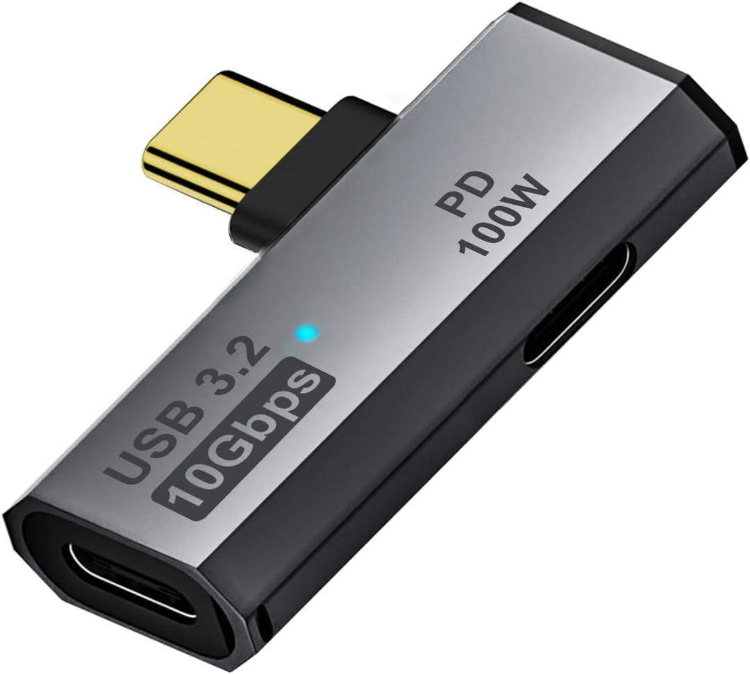 AreMe USB C Splitter (Not for Video), 2-in-1 Dual USB C Headphone and Charger Adapter Audio Dongle with PD 100W for Rog Ally, Steam Deck, iPhone 15/16, iPad (Grey)