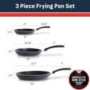 T-fal Experience Nonstick Frying Pan, 3-Piece Set Induction Skillet, Black