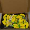 Woanger 24 Pcs Banana Stress Toys Banana Stretchy Toys Ball with Emotions Mini PU Squeeze Balls Bulk Fidget Toy with Storage Bag for Anxiety Relief Kids Adults Party Favors