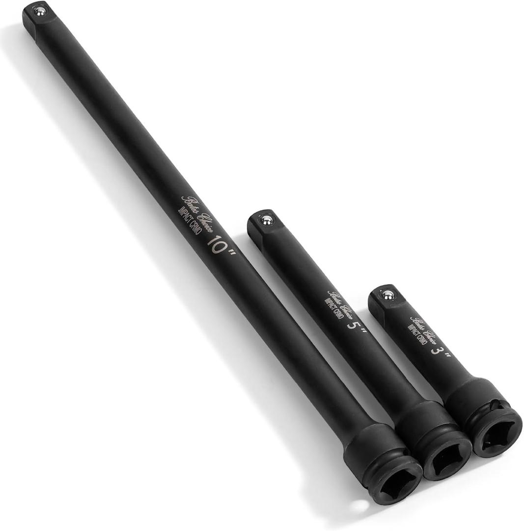 Bates- Impact Extension Bar Set, 3/8" Drive, 3 Pack, 3", 5", 10", 42 CrMo Steel, 3/8 Impact Extension Set