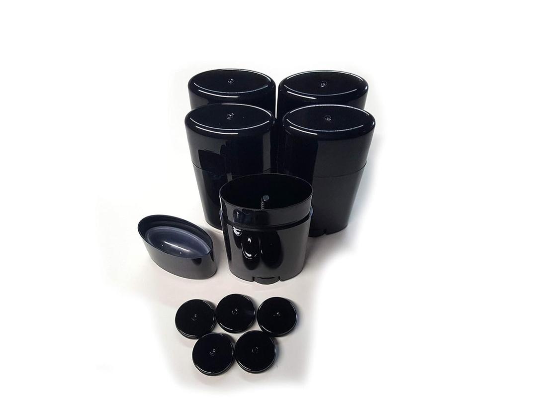 Empty Deodorant Containers - Twist-up, Recyclable, DIY Empty Deodorant OVAL Tubes, Bottom-fill 2.0 Oz (5-Pack, Black)