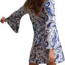 WYHDY 6070s Disco Outfit Women 70s Dress for Women Disco Dress Hippie Dress Accessories Halloween Party Cosplay (L)