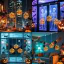 YOUNGAR Thanksgiving Pumpkin Window Lights, 6FT 48 LED Battery/USB Powered with Timer, Waterproof with 8 Modes Memory for Home Bedroom Birthday Party Indoor Outdoor Decor, Orange