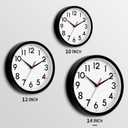 DAXSMY 14 Inch Wall Clock Large Battery Operated Big Silent Non Ticking Analog Clock Decorative for Living Room Office Kitchen Outdoor Classroom Bedroom Bathroom School(Black)