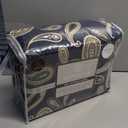 Superior Paisley Flannel Cotton Duvet Cover Set, Warm Fuzzy Comforter Cover, Floral Bedding Essentials, Secure Button Closure, Includes 1 Duvet Cover, 2 Pillow Shams, King/ California King, Navy Blue