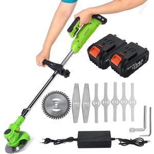 Electric Grass Trimmer 24V Cordless Lawn Edger Battery Powered Lightweight Telescopic Grass Cutter with Replace Blade for Grass Trimming Edging