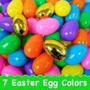 100 PCS 2.4" Plastic Easter Eggs with 6 Golden Eggs, Empty Fillable Bright Colorful Eggs for Kids Boys Girls Easter Hunt Classroom Prizes Basket Stuffers Easter Party Favors