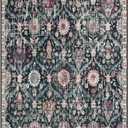 Lahome Kitchen Rugs Non Slip Washable Rugs for Entryway, 2x4 Rug Non-Slip Moroccan Trellis Ultra-Thin Indoor Door Mat Small Carpet for Bathroom Bedroom Entry Elise, Black/Multi