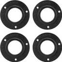 Industrial Pipe Floor Flange, Heavy Duty Malleable Iron Pipe Fittings, Wall Mounted Vintage DIY Threaded Flange for Decoration Steampunk Furniture Vintage Project, Black(4 Pack, 2 Inch)