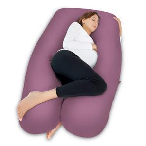 Meiz Pregnancy Pillow,Cooling Silky Pregnancy Pillows for Sleeping,Full Body Maternity Pillow for Pregnant Woman with Cooling Silky Jersey Cover,Dark Purple (55 Inch)