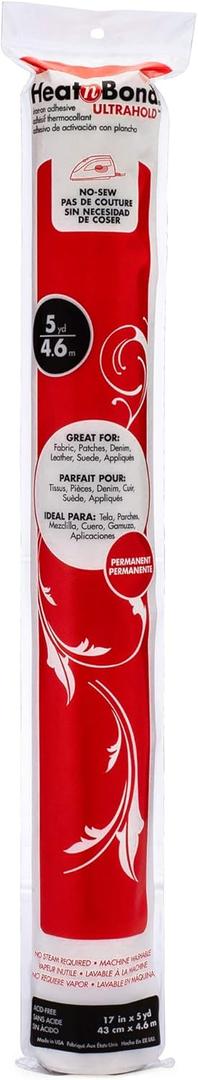 HeatnBond UltraHold Iron-On Adhesive Value Pack, 17 Inches x 5 Yards, White