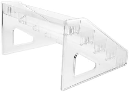 SUPVOX Clear Acrylic Display Organizer Tiered Stand for Medals Challenge Coins Action Figures Stylish Tabletop Riser for Collectibles Modern Design Capacity 2 Pack