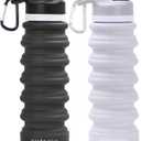 Nefeeko Collapsible Water Bottle, 26oz Silicone Foldable Water Bottles Leakproof BPA Free Travel Water Bottles with Carabiner, Portable Sport Water Bottles for Camping,Hiking Outdoor Indoor Sport