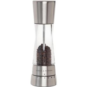 Cole & Mason Derwent Pepper Mill - Refillable Pepper Grinder with Gourmet Precision Mechanisms - Kitchen Accessories for Cooking - Black Peppercorn Grinder for Seasoning - Pepper Mill, Stainless Steel