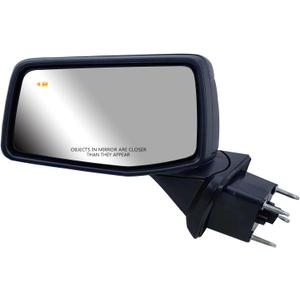 Replacement Driver Left Side Door Mirror Power Heated Glass Chrome and Textured Back Cover and BLIS (Blind Spot Sensor) Manual Folding for GMC Sierra 1500 from 2019 to 2025