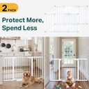 Cumbor 2 Pack 30-54" Baby Gate for Stairs, Dual Lock & Self-Closing Dog Gate for Doorways, Easy Install Pressure Mounted Pet Gates Indoor, Easy Walk Thru Wide Safety Proofing for Babies & Pets, White